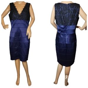 Eliza J. Navy/Black Lace sleeveless dress